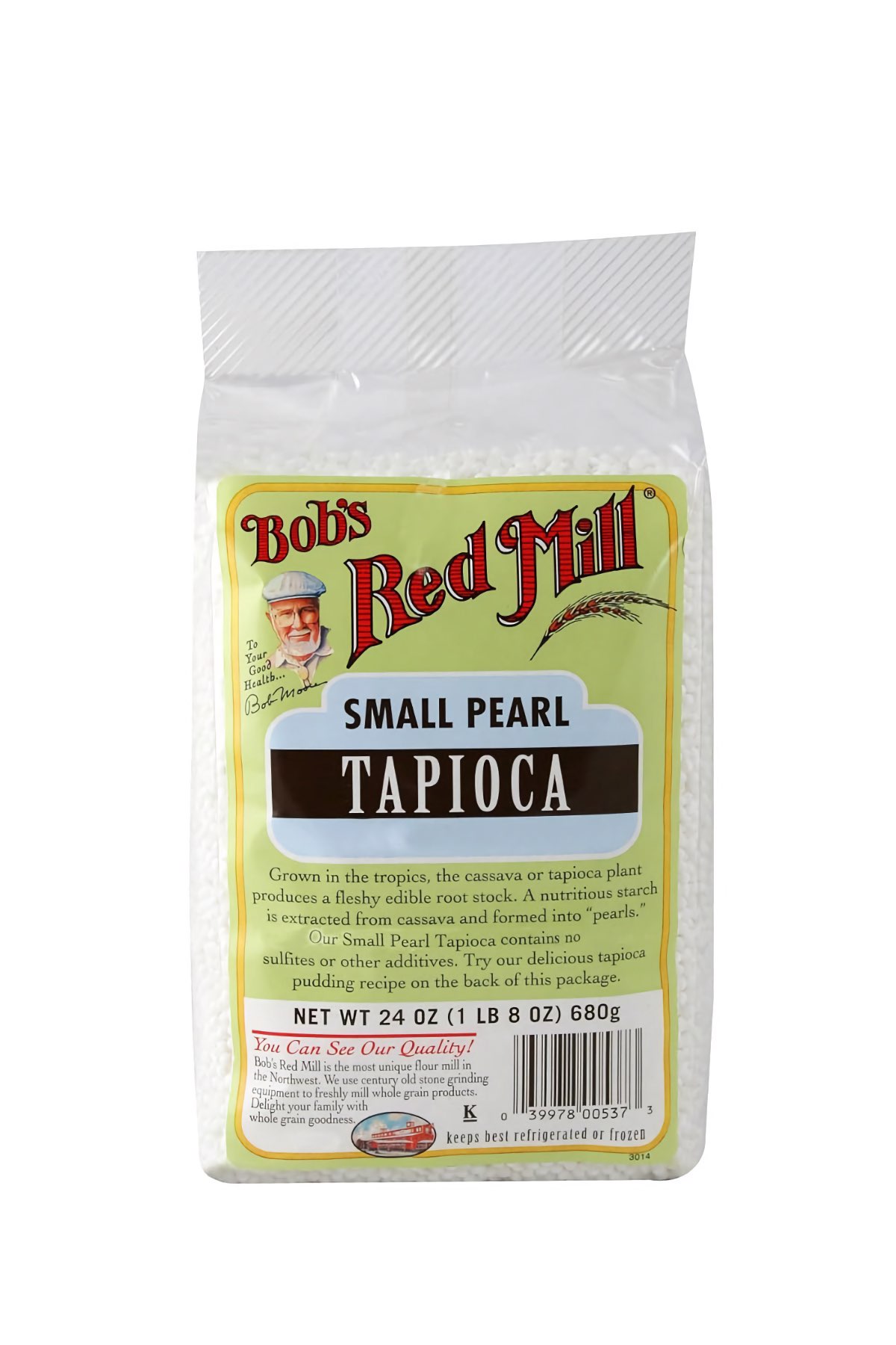 A bag of small pearl tapioca from Bob's Red Mill.