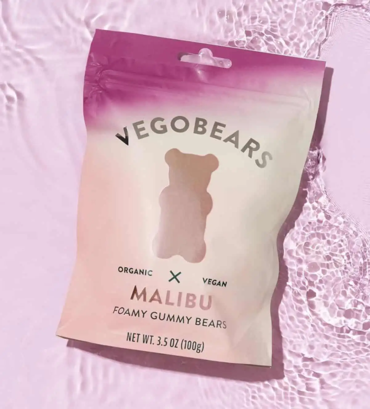 A package of Vegaobears brand vegan gummy bears.