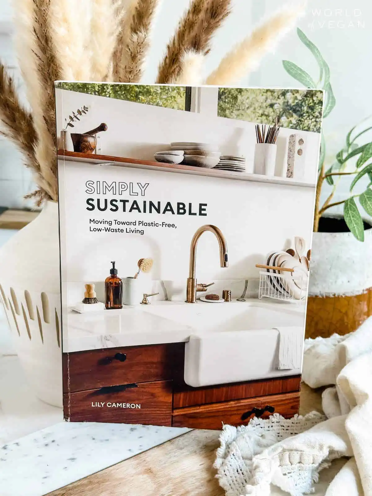 Photo of a book about how to have an eco friendly home and vegan homemade cleaning products.