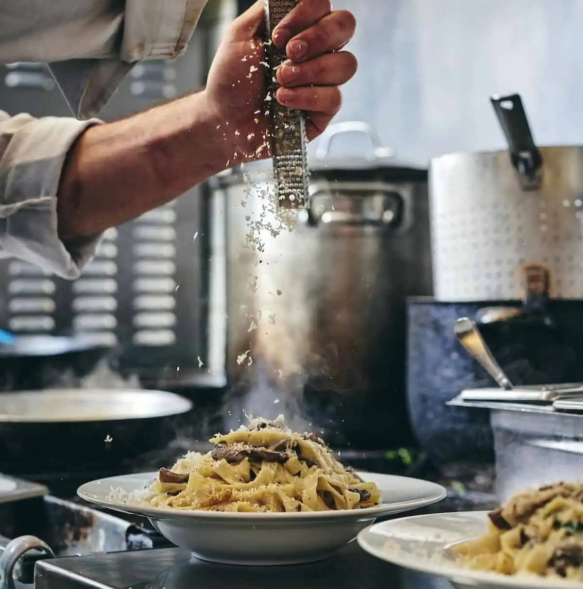 A chef preparing a vegan meal at Anastasia restaurant in Tel Aviv.