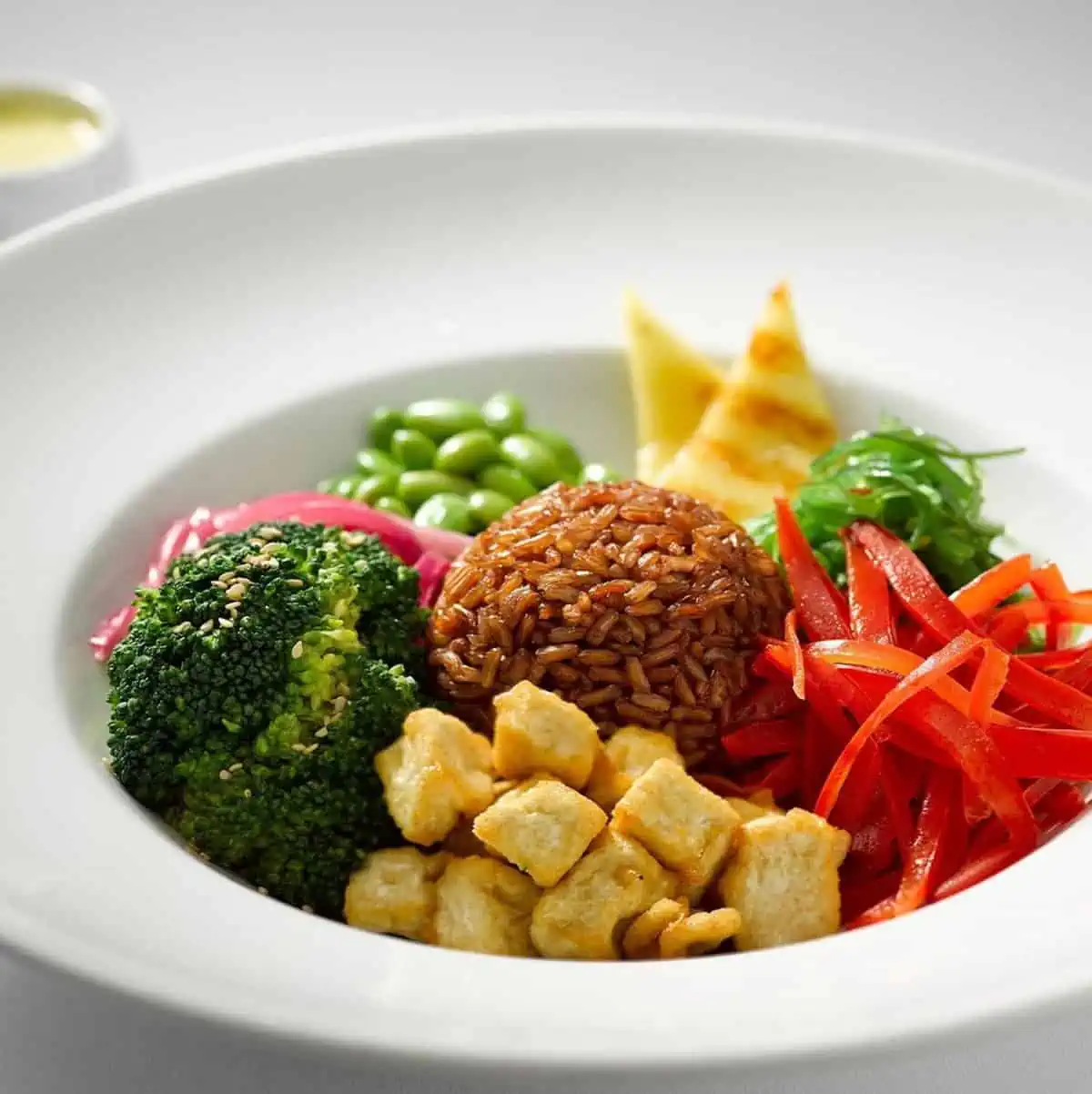 A vegan meal option offered on Regent cruises.