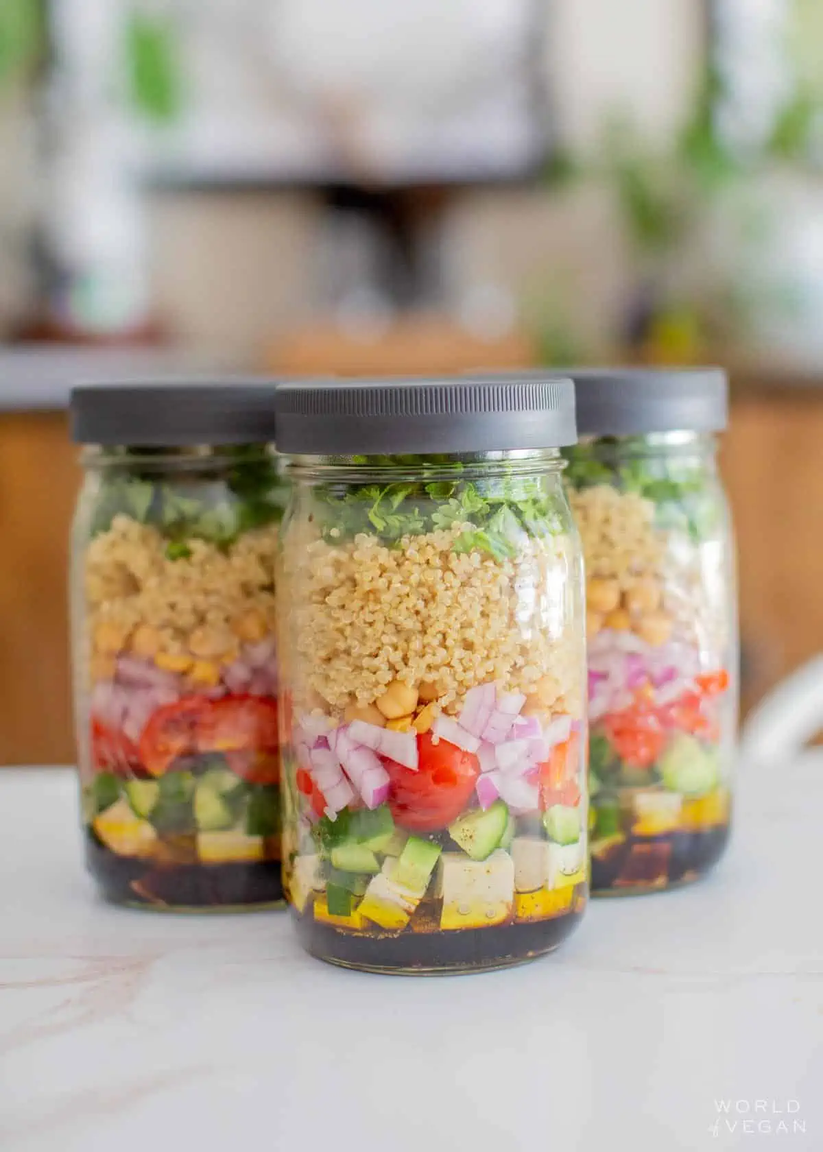 Rainbow Quinoa Mason Jar Salad - Stephanie Kay Nutrition