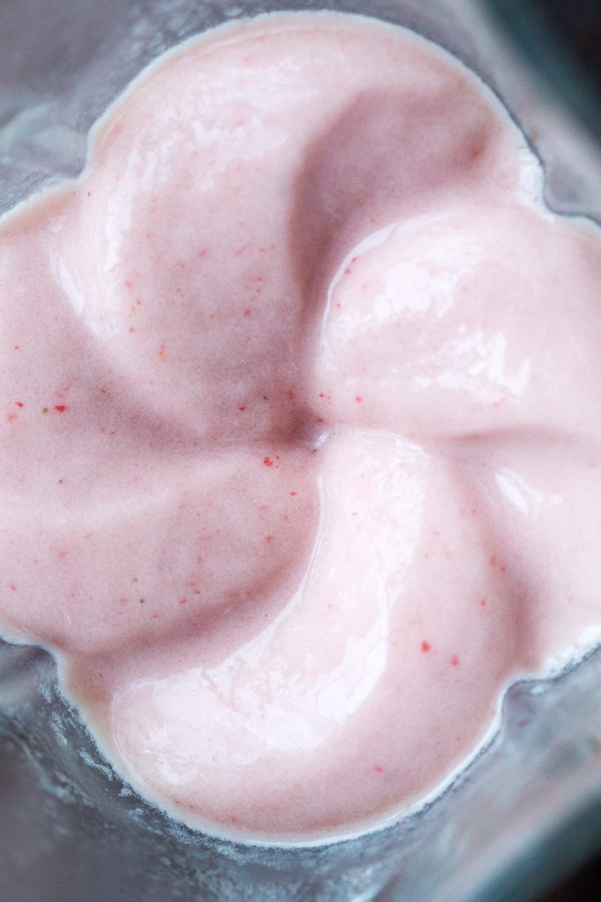 Creamy vegan ice cream base in a blender.