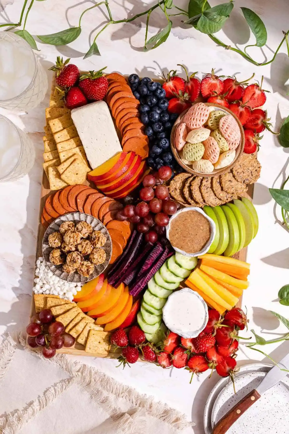 A kid-friendly vegan charcuterie board.