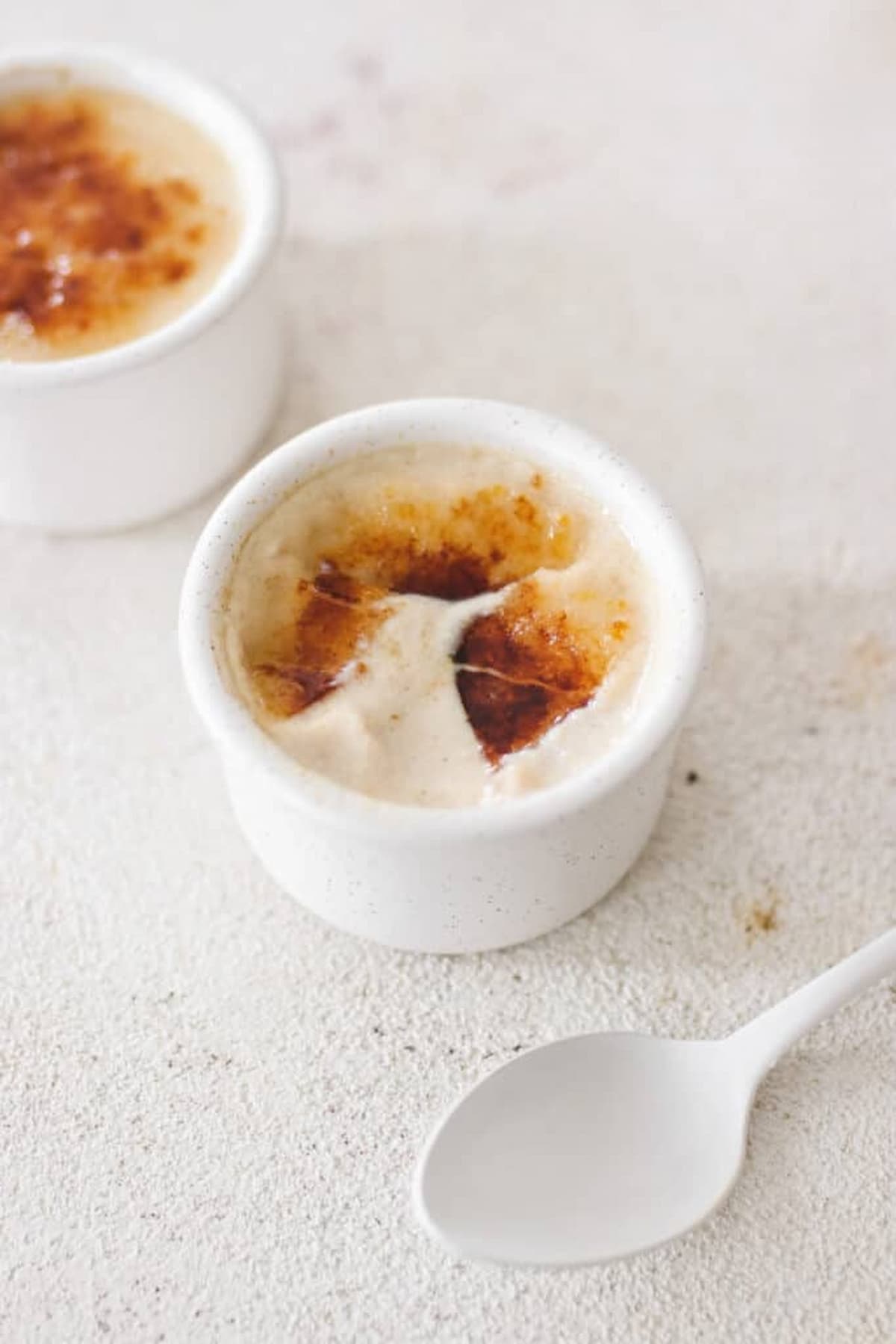Vegan creme brulee made with silken tofu.