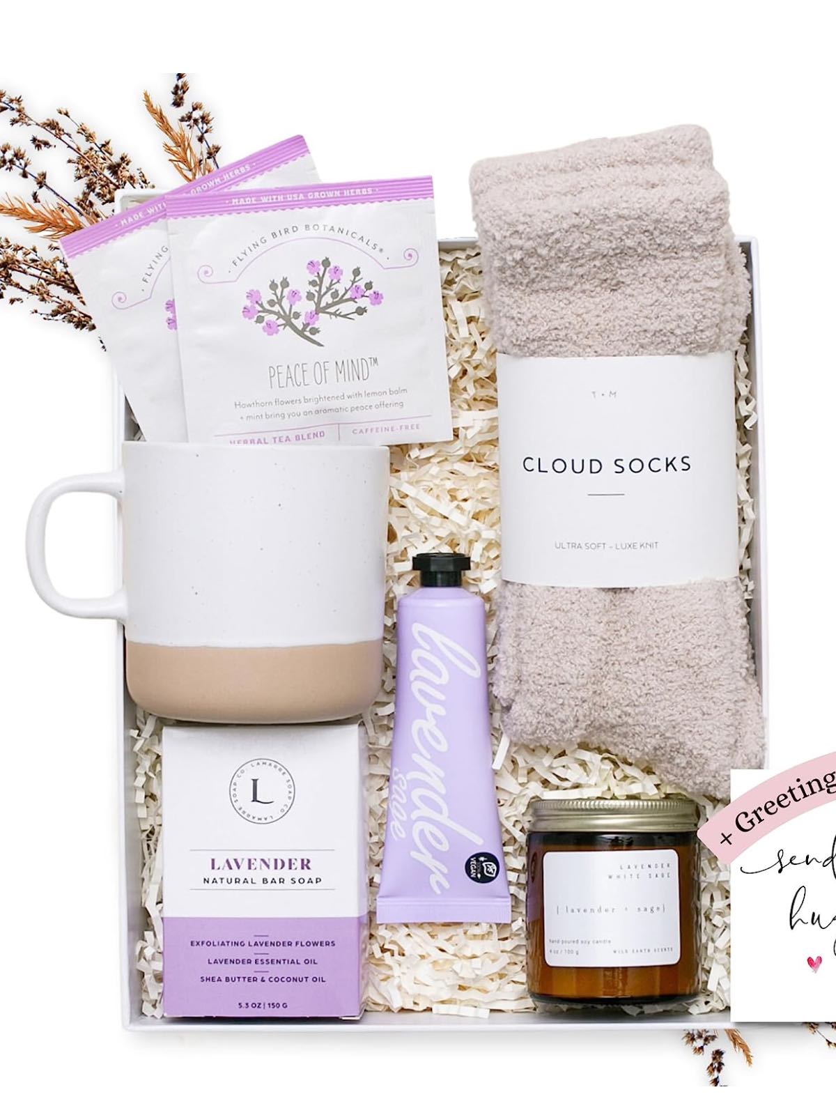  Birthday Gifts for Women - Relaxing Spa Gift Box Basket for  Wife Mom Sister Girlfriend Best Friend Mother - Bday Gifts Set Lilac  Tumbler - Basket Care Package Present for Her