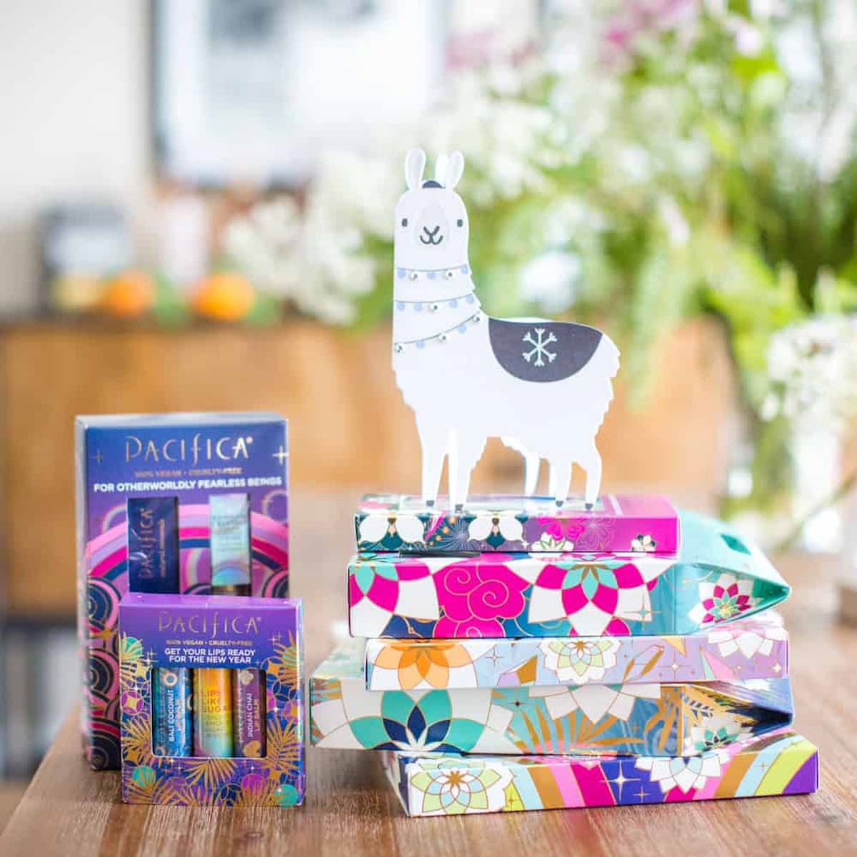 An assortment of Pacifica brand vegan beauty products.