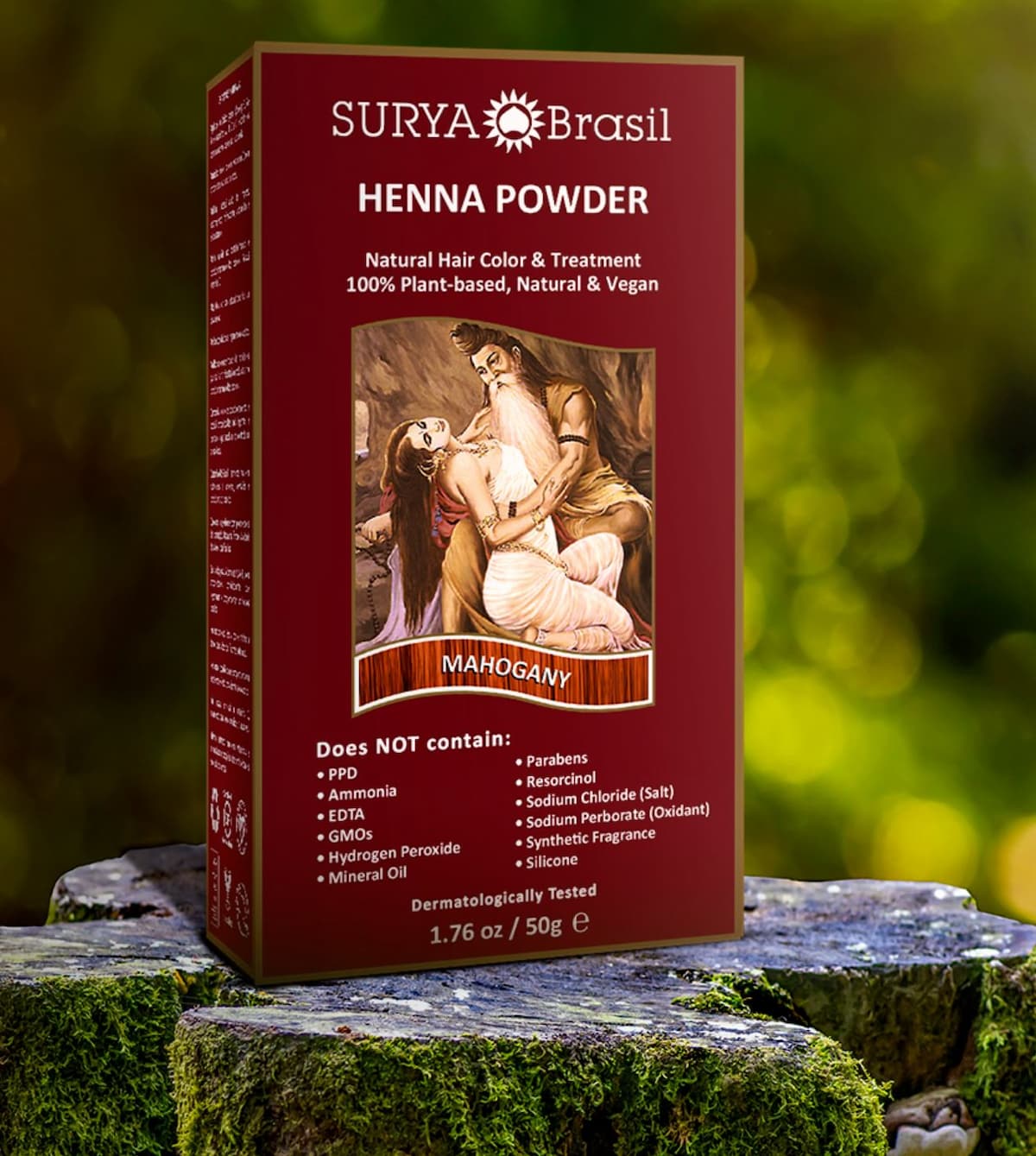 A box of Surya Brasil brand vegan hair dye.