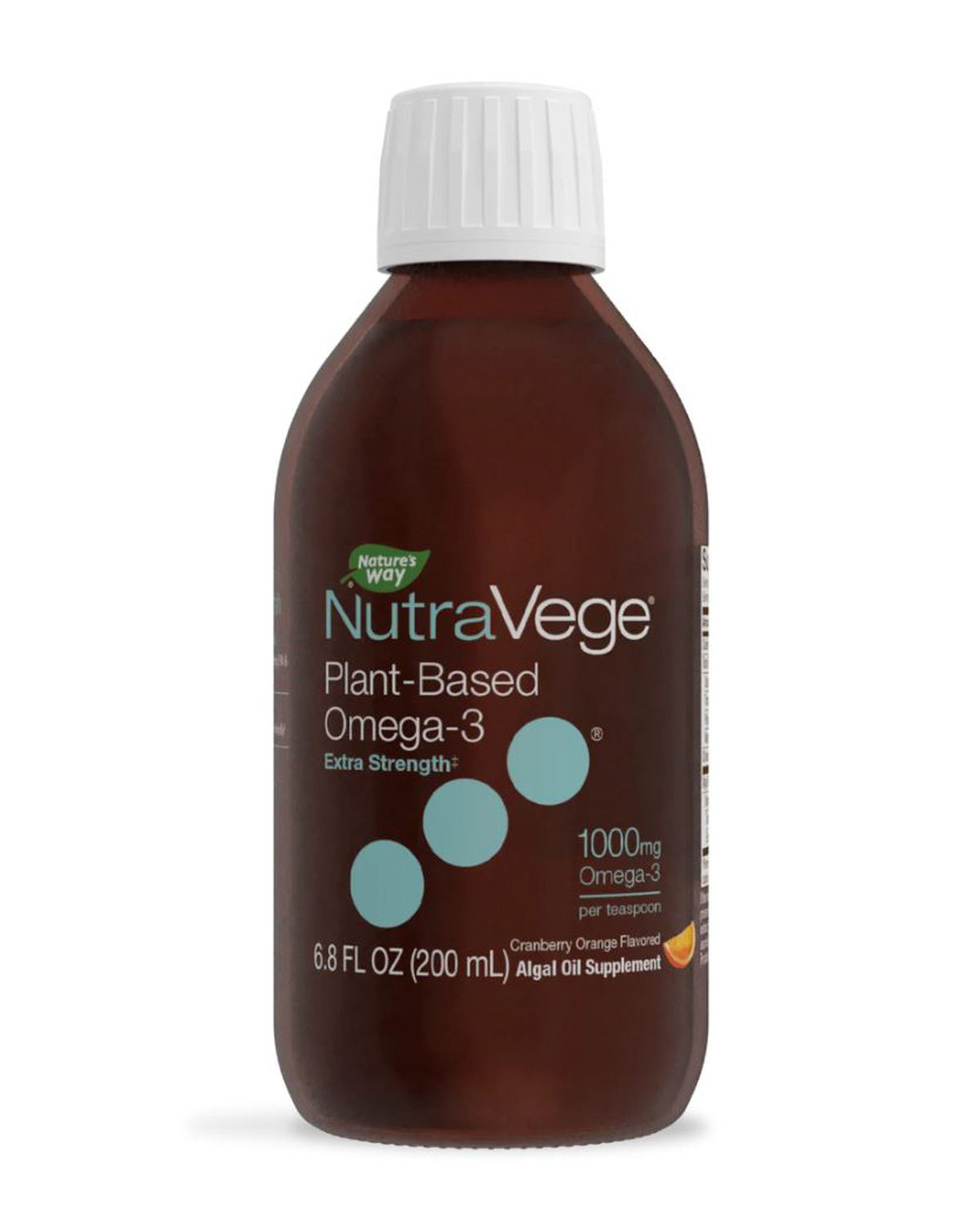 A bottle of NutraVege omega 3 supplement.