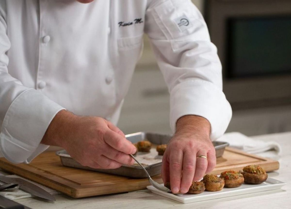 Food prep from the Escoffier School, which offers a plant-based cooking course.