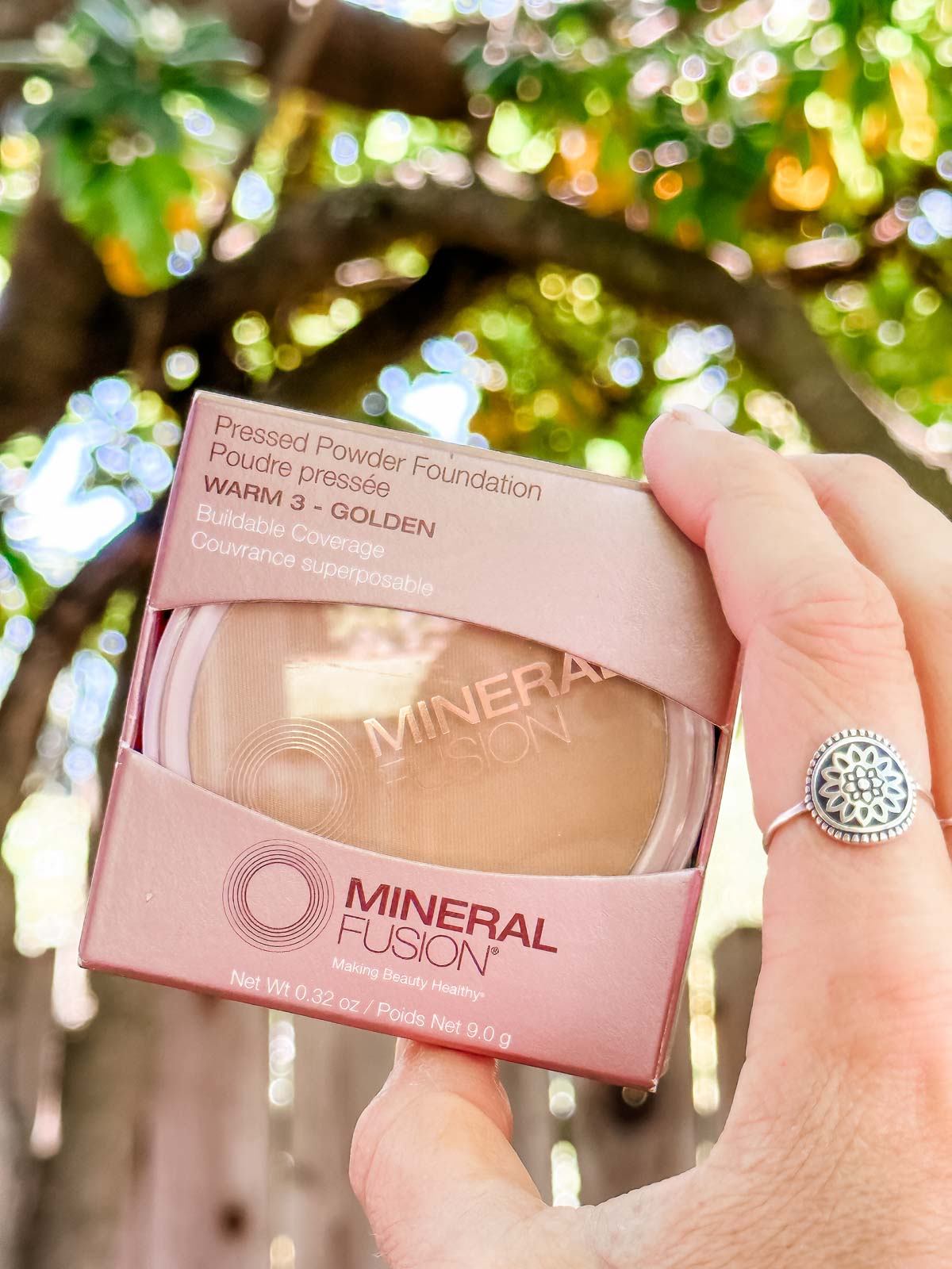A package of Mineral Fusion brand vegan powder foundation.