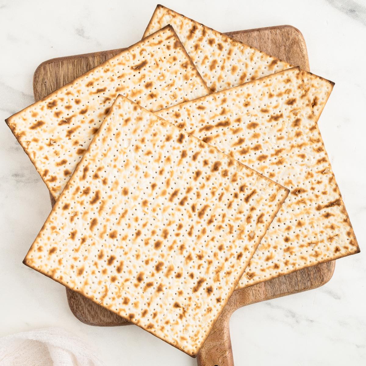 A stack of Matzah for vegan passover.