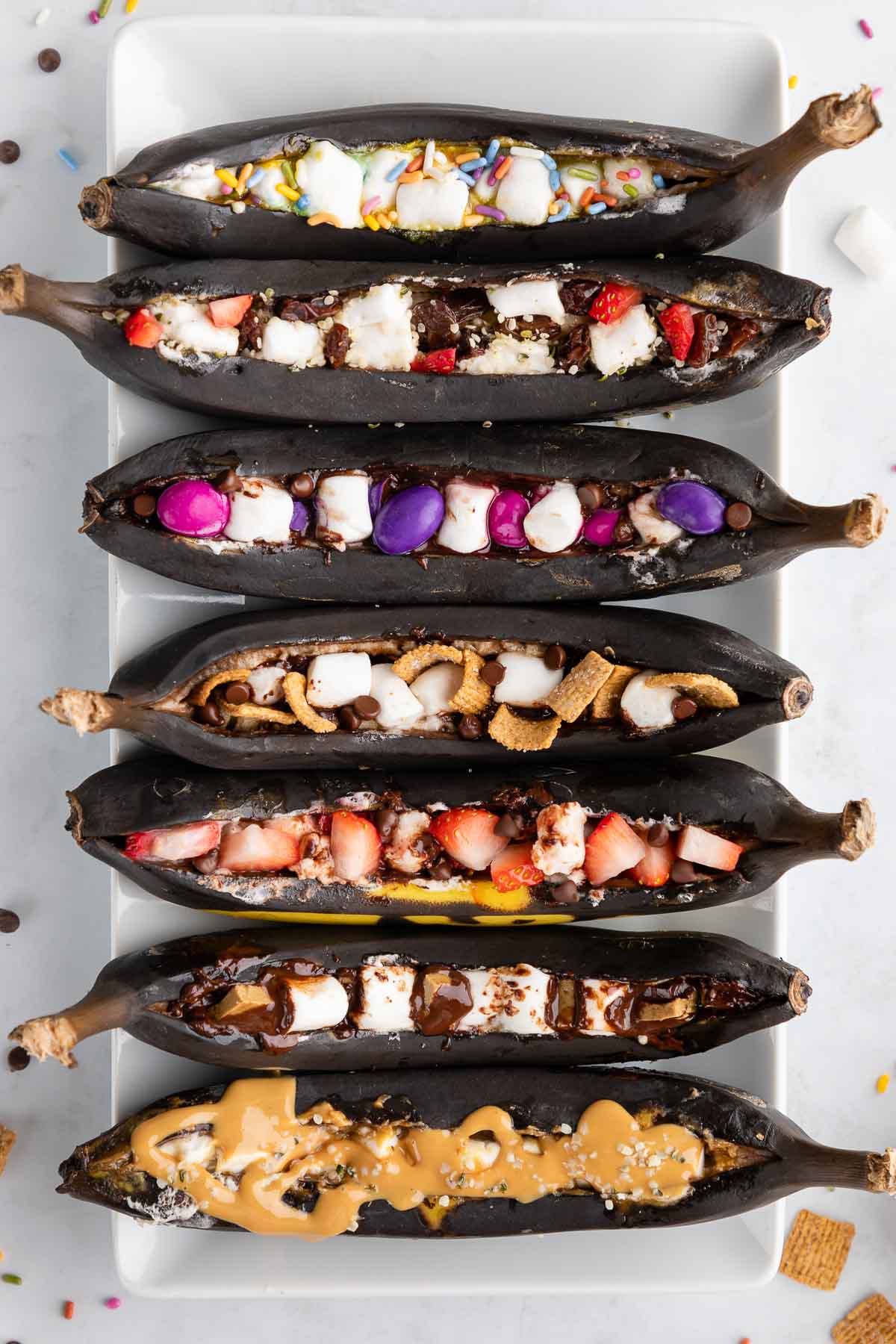 Campfire banana boats, baked.
