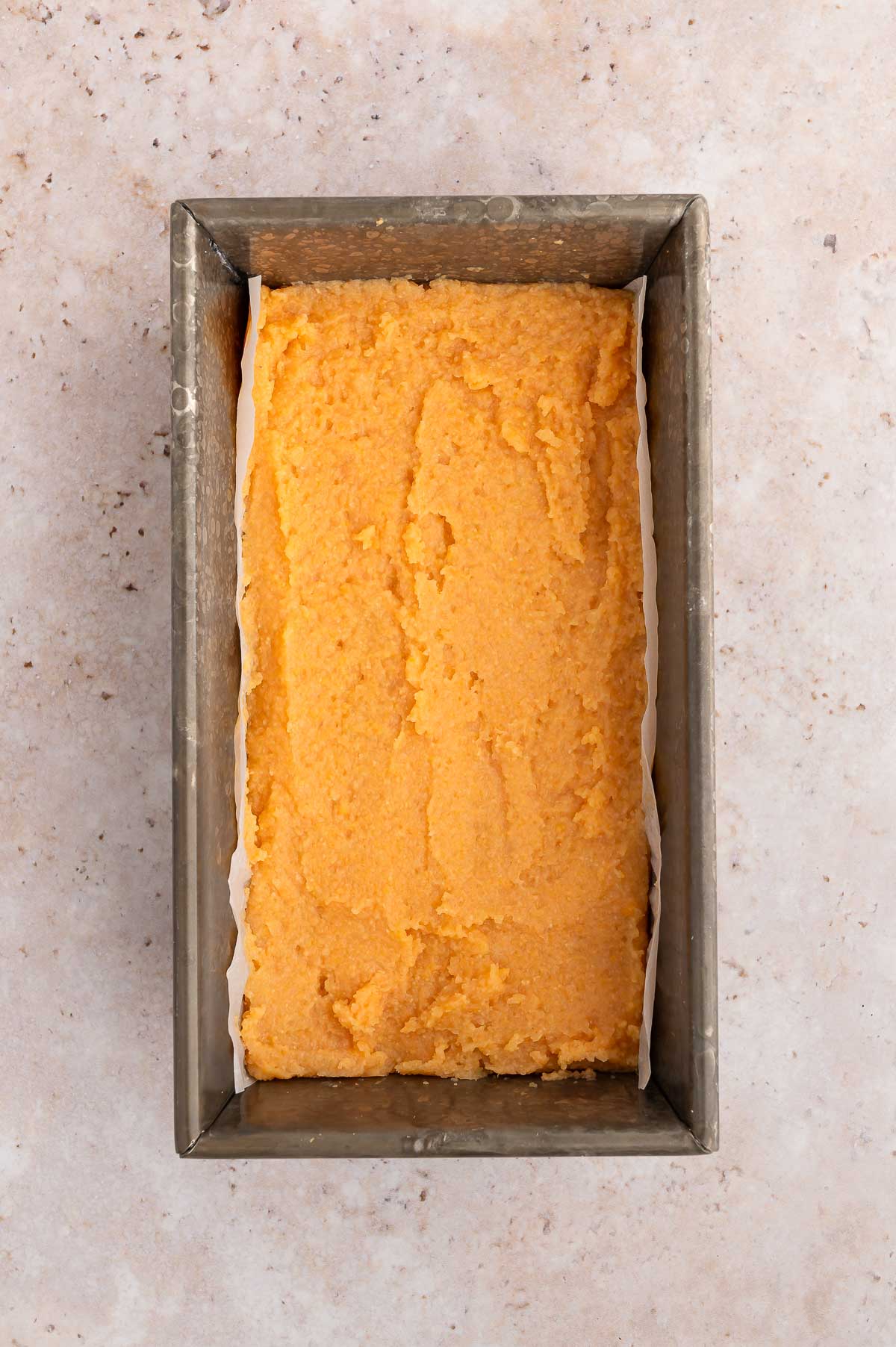 Red lentil tofu batter in a pan.