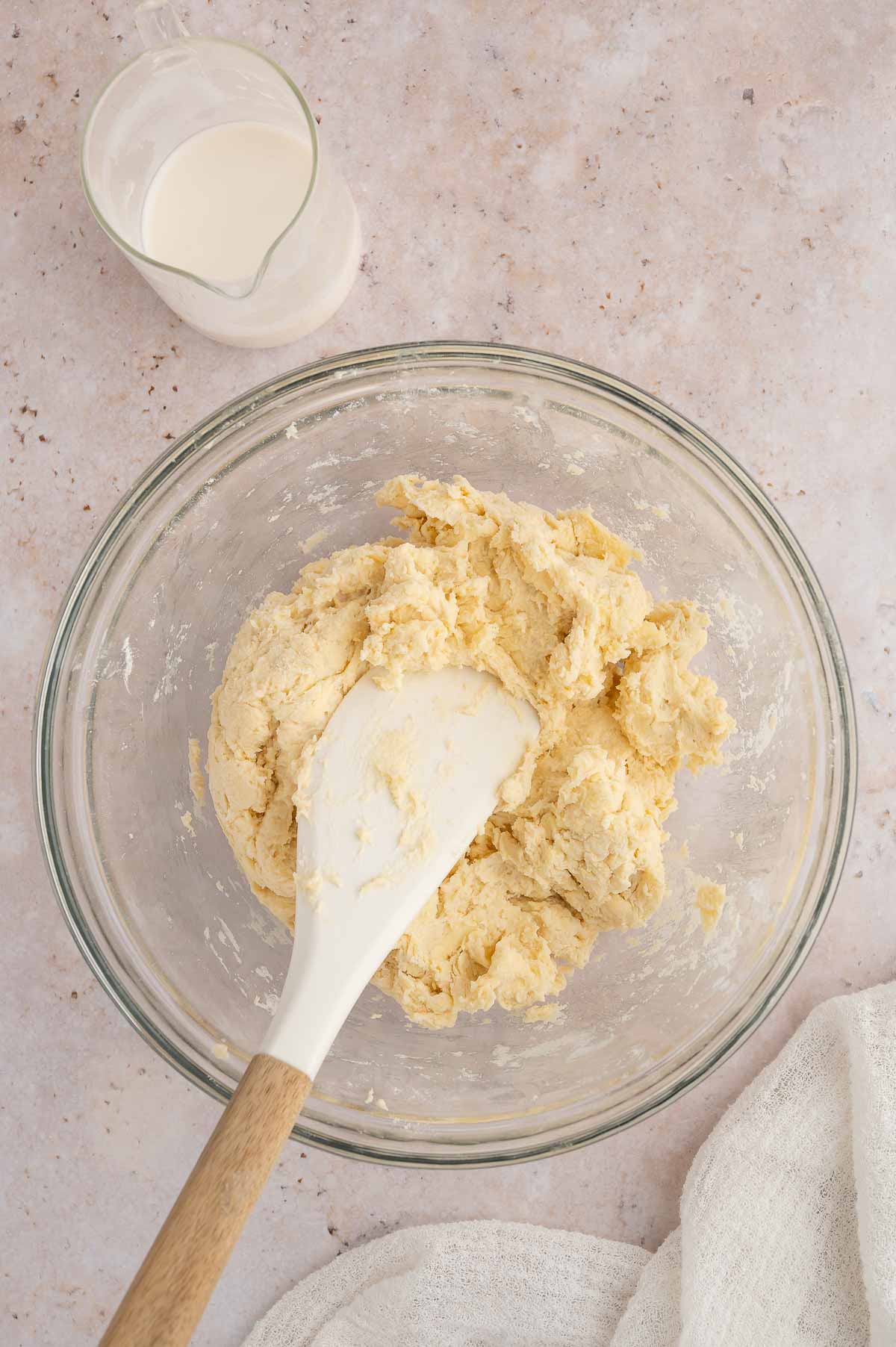 Dough for making vegan biscuits.