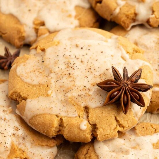 An iced vegan chai cookie.