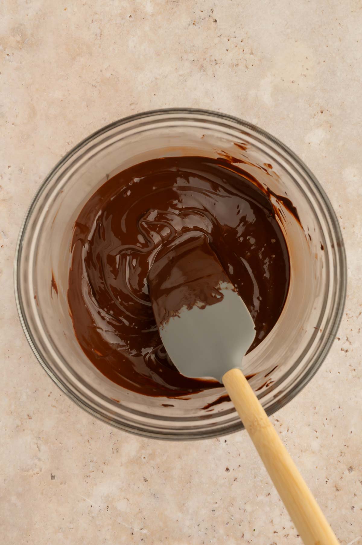 Melted vegan chocolate in a bowl.