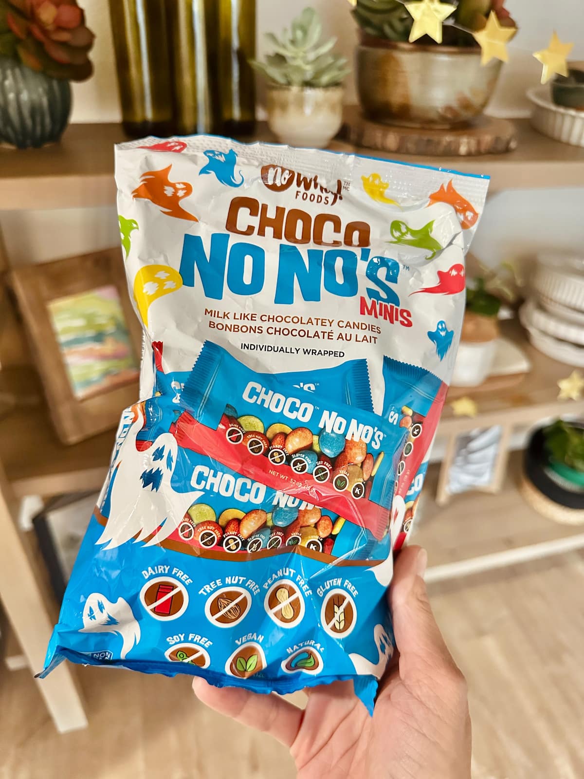 No Whey choco no nos minis vegan Halloween candy in a bag.